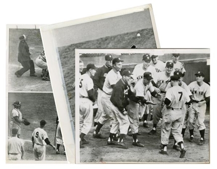 1950s Mickey Mantle World Series HR Vintage Wire Photo Collection of (3)  